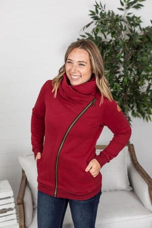 Michelle Mae Quinn ZipUp Cowl - Burgundy
