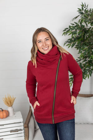 Michelle Mae Quinn ZipUp Cowl - Burgundy