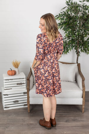 Michelle Mae Taylor Dress - Navy Fall Floral