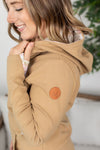Michelle Mae Classic Halfzip Hoodie - Beige Floral