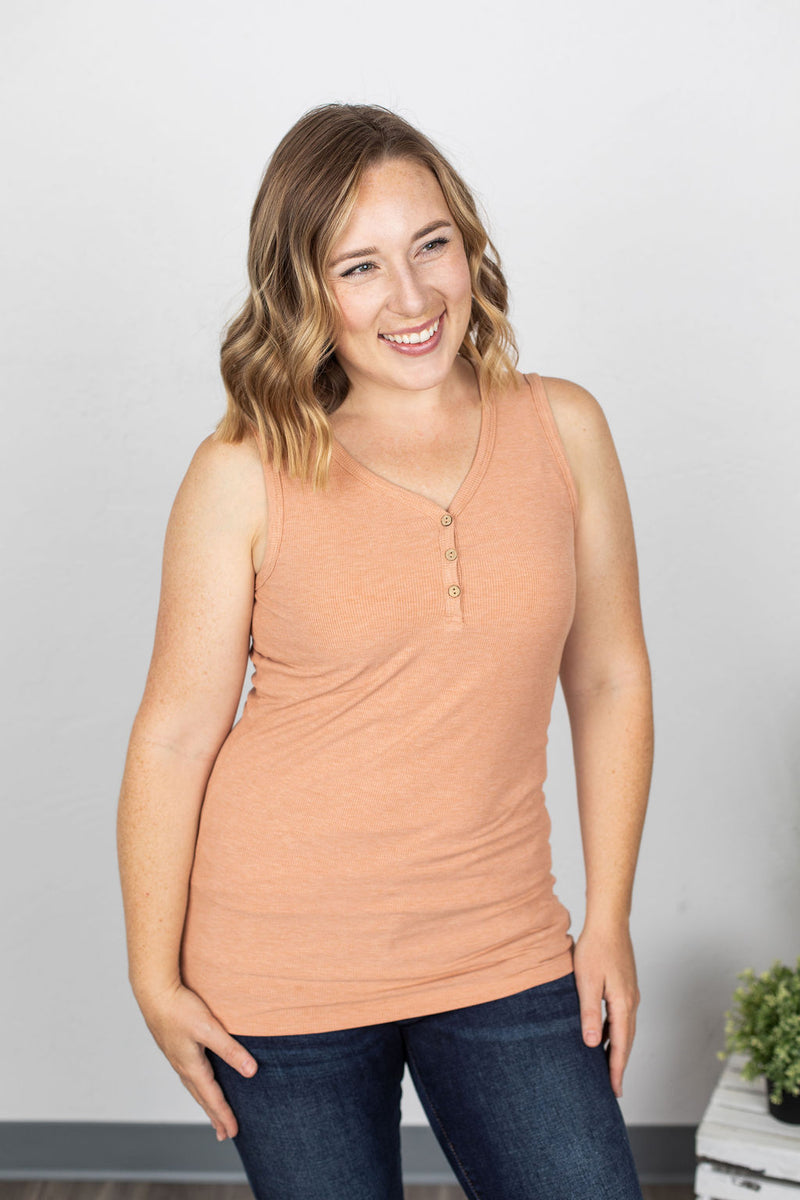 Michelle Mae Addison Henley Tank - Heathered Clay