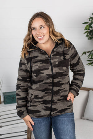 Michelle Mae Sherpa Fullzip Hoodie - Camo