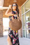 IN STOCK Soft Wicker Bag - Brown Circle