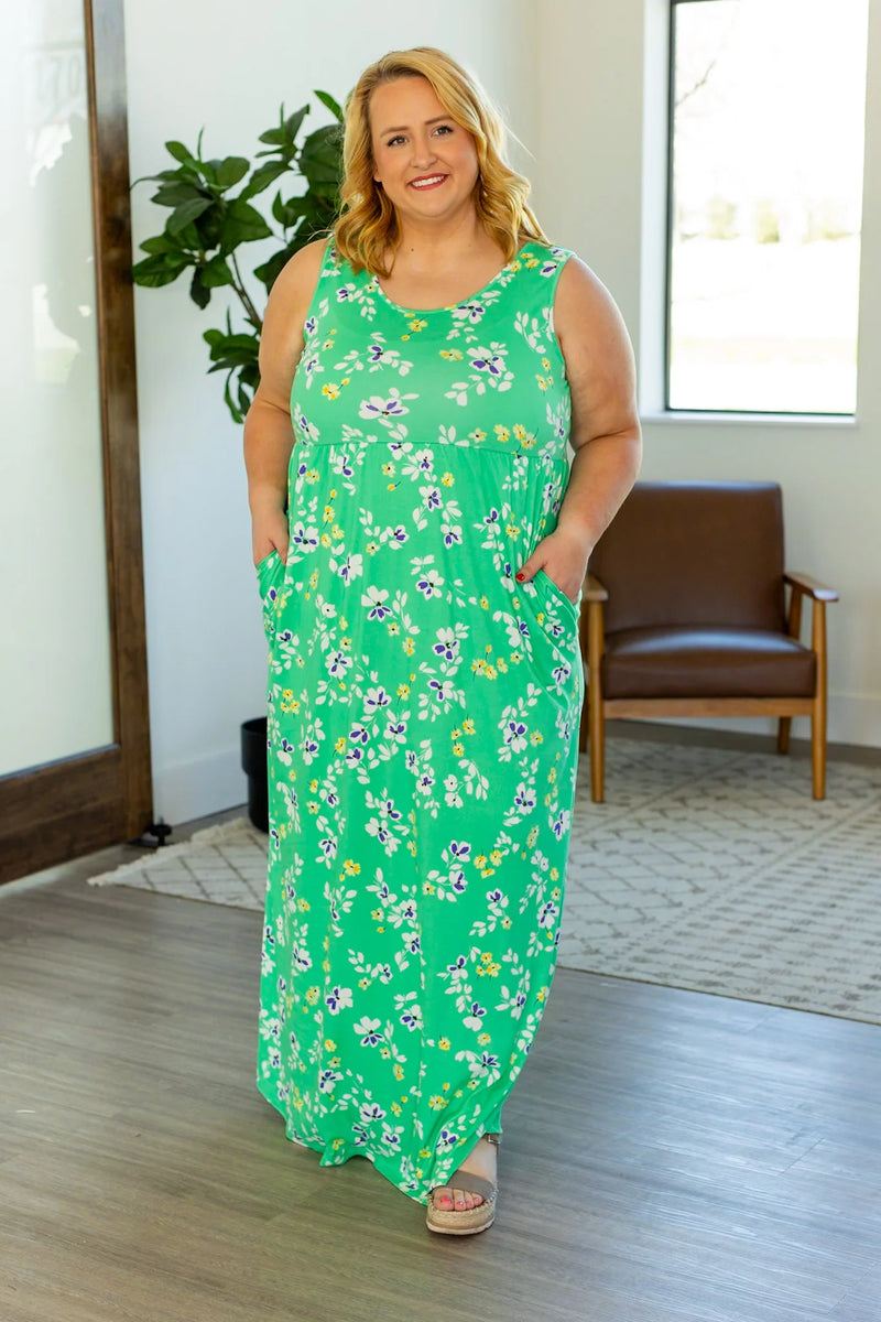 Michelle Mae Samantha Maxi Dress - Green Floral FINAL SALE