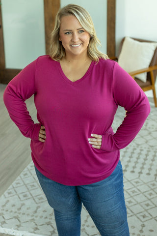 Leah Long Sleeve Top - Magenta