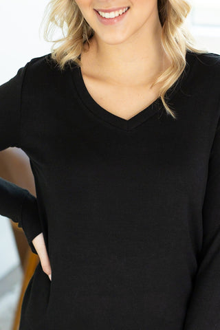 Leah Long Sleeve Top - Black