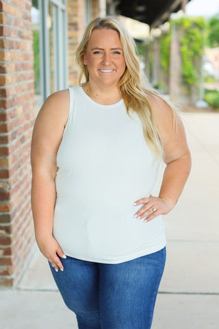 Tara Ribbed Tank - White