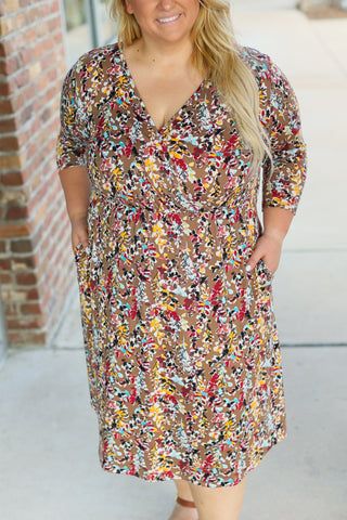 Taylor Dress - Mocha Floral