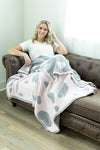 Michelle Mae Plush and Fuzzy Blanket - Pink Hearts