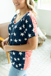 Michelle Mae Chloe Cozy Tee - Navy Stars and Stripes