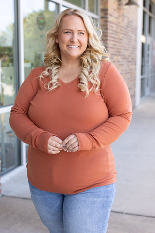 Leah Long Sleeve Top - Pumpkin FINAL SALE