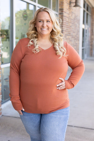 Leah Long Sleeve Top - Pumpkin FINAL SALE