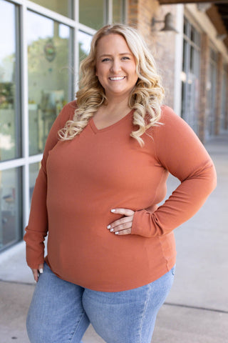 Leah Long Sleeve Top - Pumpkin FINAL SALE