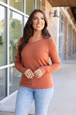 Leah Long Sleeve Top - Pumpkin FINAL SALE