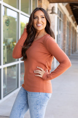 Leah Long Sleeve Top - Pumpkin FINAL SALE