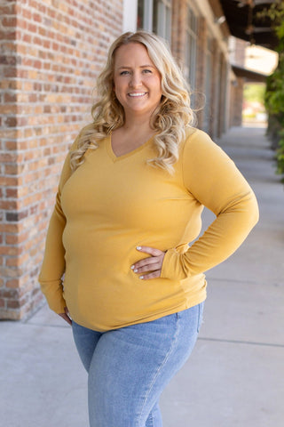 Leah Long Sleeve Top - Mustard FINAL SALE