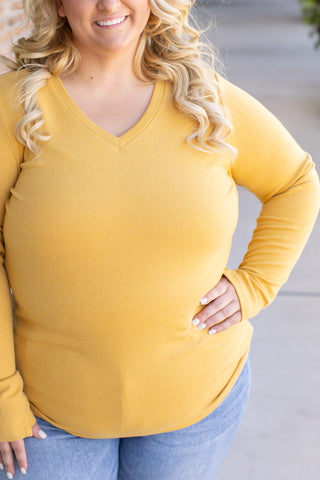 Leah Long Sleeve Top - Mustard FINAL SALE