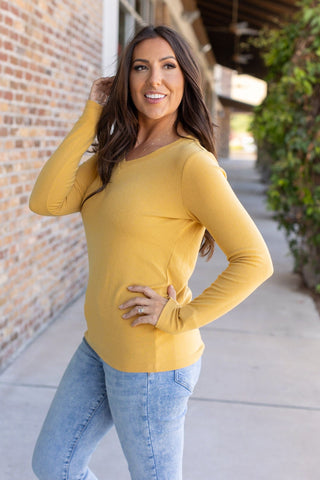 Leah Long Sleeve Top - Mustard FINAL SALE