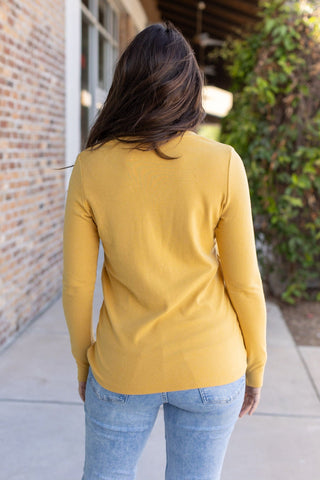 Leah Long Sleeve Top - Mustard FINAL SALE