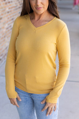 Leah Long Sleeve Top - Mustard FINAL SALE