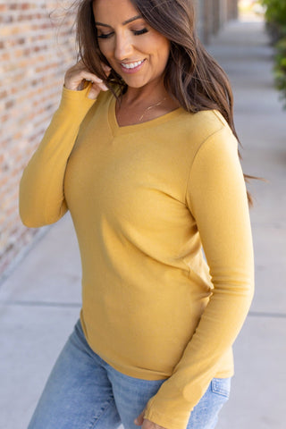 Leah Long Sleeve Top - Mustard