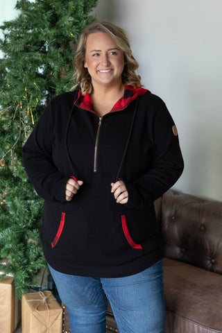 Avery Accent HalfZip Hoodie - Buffalo Plaid