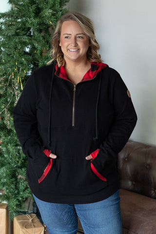 Avery Accent HalfZip Hoodie - Buffalo Plaid