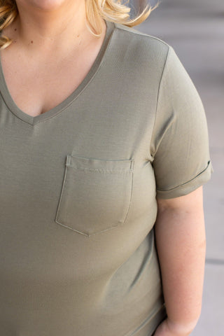 Sophie Pocket Tee - Olive