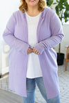 Michelle Mae Claire Hooded Waffle Cardigan - Purple FINAL SALE
