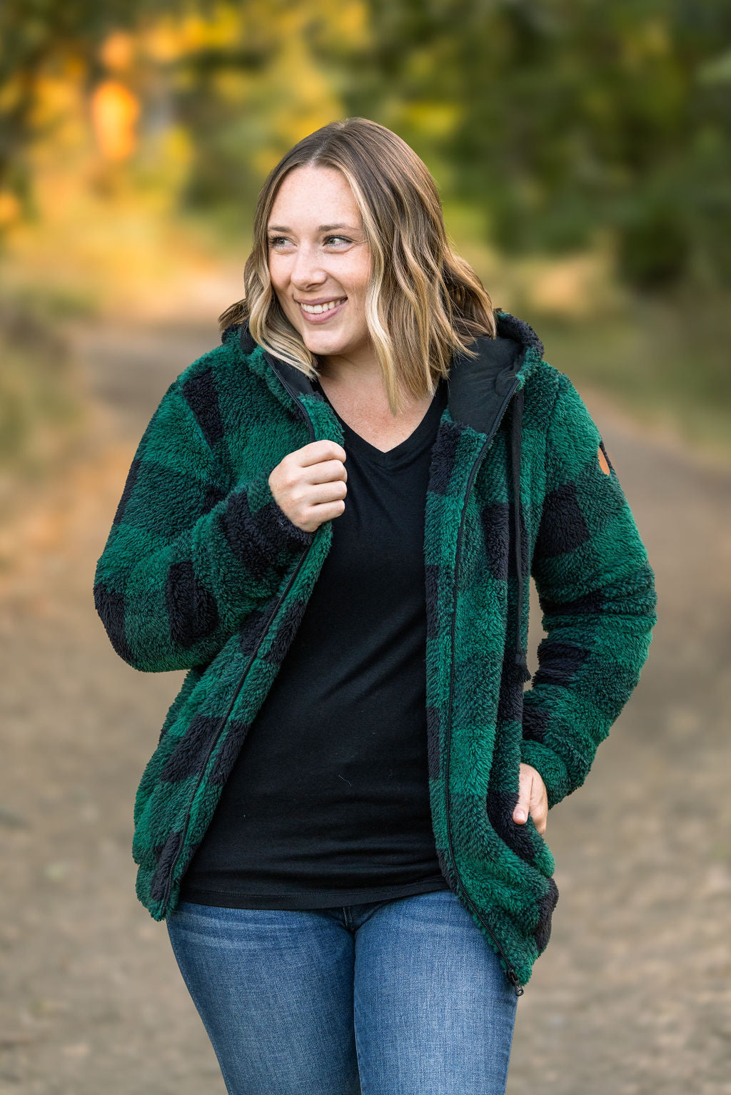 Green plaid hoodie store