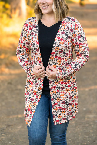 Classic Cardigan - Red Floral FINAL SALE