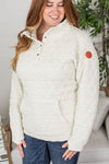 Michelle Mae Geometric Button Snap Pullover - Oatmeal
