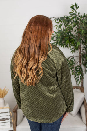 Michelle Mae Fleece Shacket - Dark Olive