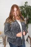 Michelle Mae Fleece Shacket - Grey