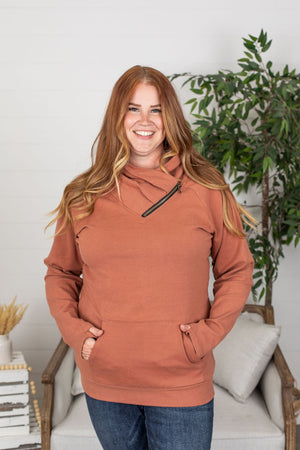 Michelle Mae Classic ZipCowl Sweatshirt - Terra Cotta