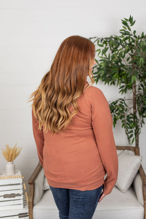 Michelle Mae Classic ZipCowl Sweatshirt - Terra Cotta