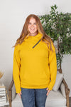 Michelle Mae Classic ZipCowl Sweatshirt - Mustard