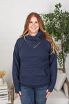 Michelle Mae Classic ZipCowl Sweatshirt - Navy