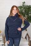 Michelle Mae Classic ZipCowl Sweatshirt - Navy