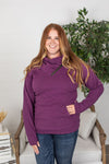 Michelle Mae Classic Zoey ZipCowl Sweatshirt - Purple