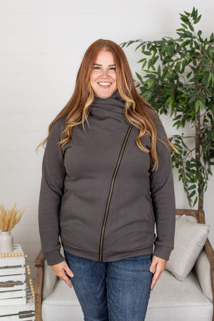 Michelle Mae Quinn ZipUp Cowl - Charcoal
