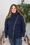 Michelle Mae Quinn ZipUp Cowl - Navy