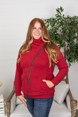 Michelle Mae Quinn ZipUp Cowl - Burgundy
