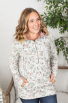 Michelle Mae Classic Halfzip Hoodie - Floral with Blush Accent