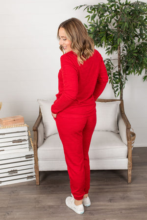 Michelle Mae Lounge Set - Red