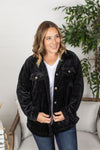 Michelle Mae Fleece Shacket - Black