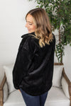 Michelle Mae Fleece Shacket - Black