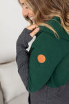Michelle Mae Classic Halfzip Hoodie - Evergreen and Charcoal