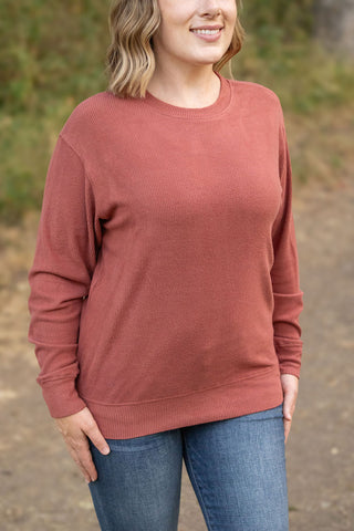 Corrine Ribbed Pullover Top - Terra Cotta FINAL SALE