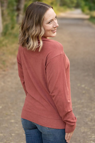 Corrine Ribbed Pullover Top - Terra Cotta FINAL SALE